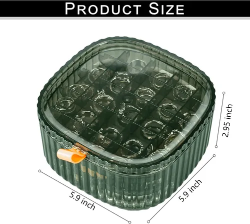 Vista 4 de PAKJEWSER Joyero organizador transparente de 3 capas para mujeres y niñas, bandejas apilables con tapa para collares, pulseras, brazaletes, anillos