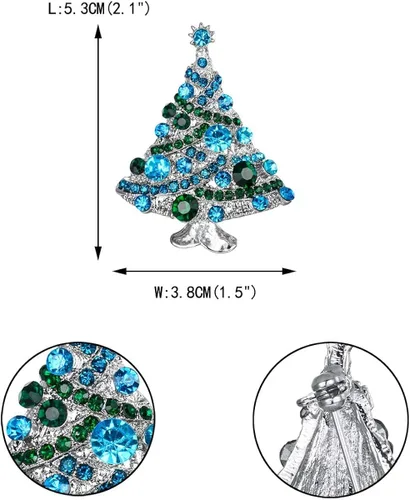 Vista 5 de EVER FAITH Streamer Star - Broche para árbol de Navidad, cristal austriaco, Cristal