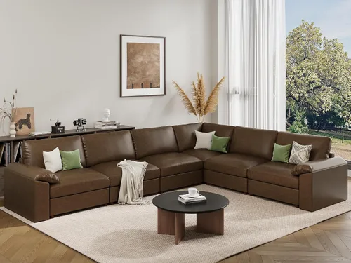 Vista 50 de EASE MOOSE Sofá modular seccional, sofá en forma de U para sala de estar Beige