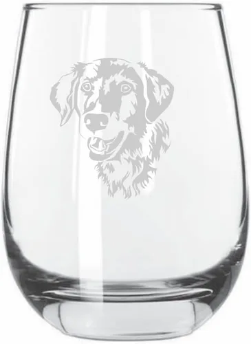 Vista 391 de Shar Pei (chino) - Vaso de vino sin tallo grabado para perro, 15.25 onzas