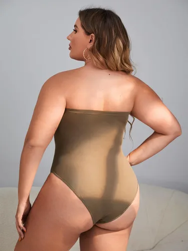 Vista 2 de WDIRARA Body moldeador sin mangas para mujer, talla grande, sin tirantes, con control de abdomen