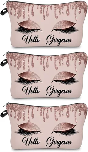 Vista 14 de Bolsa de maquillaje para bolso, bolsas de cosméticos para mujer, regalo inspirador para mujer, pequeña bolsa de cosméticos divertida, bolsa de viaje