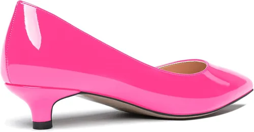 Vista 5 de MODENCOCO Zapatos de tacón bajo de patente sólida para mujer, con puntera puntiaguda, 1.5 pulgadas