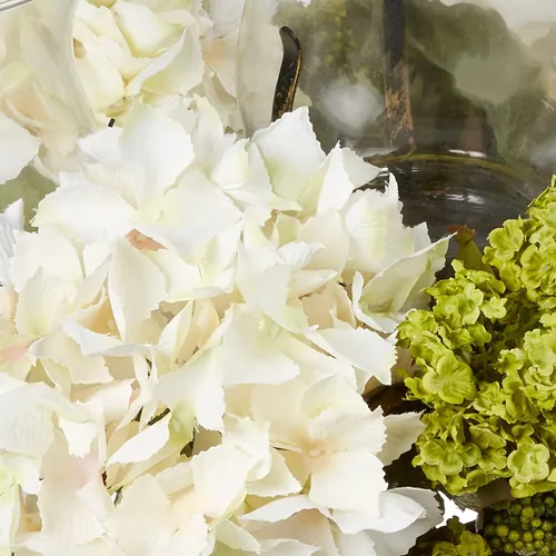 Vista 6 de Nearly Natural Snowball Hydrangea Triple Candelabrum