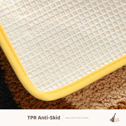 Vista 5 de Molesun Lindo tapete de baño de oso, tapete de baño antideslizante y suave, divertido tapete de microfibra de felpa absorbente de agua