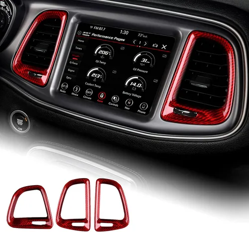 Vista 9 de AIRSPEED Funda para marco de ventilación de salida de aire acondicionado Challenger, accesorios de fibra de carbono para Dodge Challenger 2015-2023