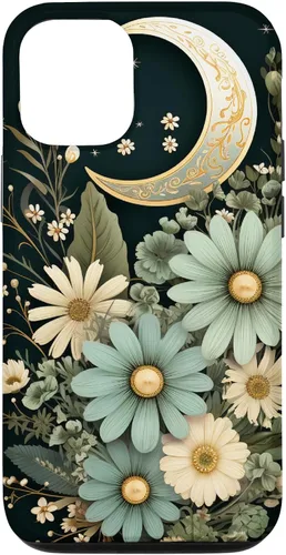 Vista 28 de Sage Green Wildflower Floral Moon Flower Botanical Case for iPhone 17