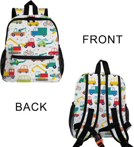 Vista 6 de Linda mochila de dibujos animados para niños, mini bolsa para niños y niñas, viaje preescolar, Coches Avión, Mochilas Daypack
