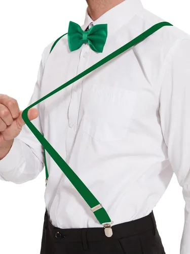 Vista 28 de habibee Color sólido para hombre en forma de Y con clips fuertes tirantes ajustables