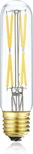 Vista 11 de XININSUN Bombillas LED esmeriladas T10, color blanco cálido 2700 K, bombillas LED Edison tubulares regulables de 6 W, equivalente a 60 vatios, 600
