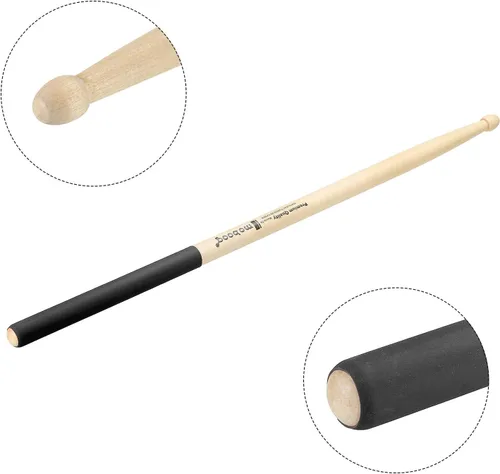 Vista 4 de PATIKIL Baquetas de madera de arce con mango antideslizante, agarre para tambor, 7A, negro, 1 par para percusión de instrumentos musicales