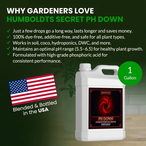 Vista 4 de Humboldts Secret pH Down para Plantas Ajustador y Equilibrador de pH Líquido para Suelo, Coco, Hidroponía Solución Concentrada de Ácido