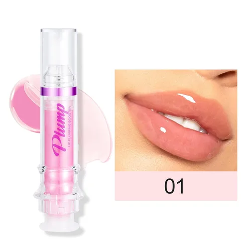 Vista 3 de Erinde Brillo de labios voluminoso, estimulante natural picante para rellenar los labios, ultra hidratante y nutritivo, acabado brillante, aceite 01#