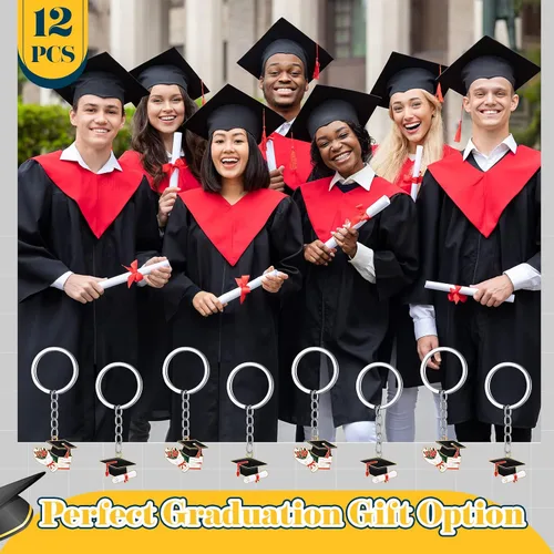 Vista 6 de Ecally 12 llaveros de graduación para la clase de 2023, regalo inspirador de graduación para mujeres y hombres