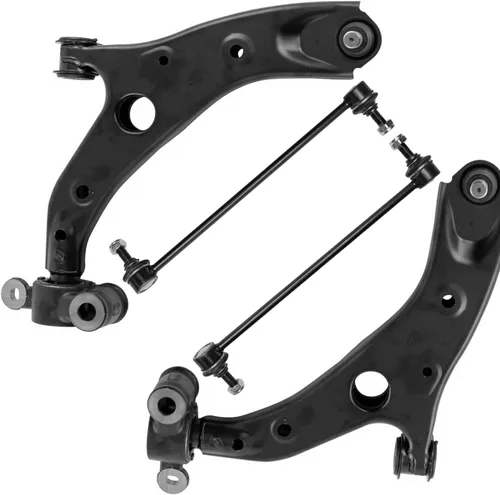 Vista 201 de Detroit Axle - 4 piezas de brazos de control traseros para Ford C-Max, Focus, Mazda 3 5, Volvo C30, C70, S40, V50, 4 brazos de control superiores e