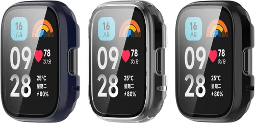 Vista 8 de Funda protectora compatible con Redmi Watch 3 Active/Redmi Watch 3 Lite, carcasa rígida de policarbonato templado de vidrio ultrafino, cubierta
