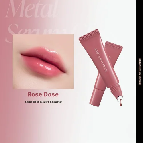 Vista 3 de LIP-PRESSION Metal Serum Gloss Brillo de labios coreano (rosa docena)