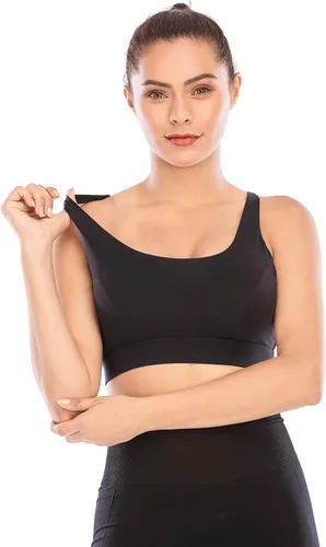 Vista 156 de Brasieres deportivos para mujer, con relleno, tipo camiseta sin mangas, sexis, con espalda cruzada, de alto impacto, largos, ideales para practicar