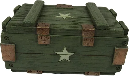 Vista 6 de DWK Caja de munición militar caja de baratijas l Pequeño ejército recuerdo pecho 6" pulgadas