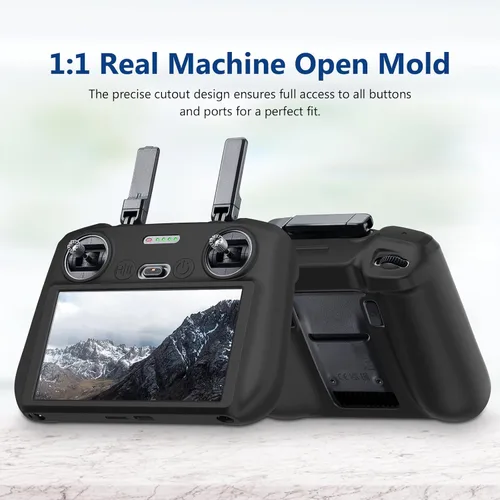 Vista 2 de Writiany Funda protectora de silicona RC 2, RC 2 Mini 4 Pro Controller Funda protectora para DJI Mini 4 Pro/DJI Air 3 Accesorios (negro)