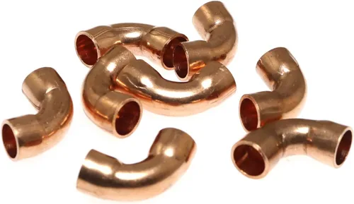 Vista 3 de RLECS 8PCS 1/4 "codo de cobre accesorios de tubería, 90 grados, HVAC y refrigeración, 0.250x0.035 in