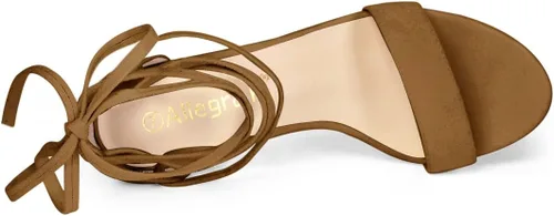 Vista 5 de Allegra K - Sandalias de tacón alto con cordones para mujer