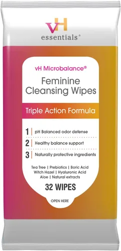 Vista 5 de vH essentials Probióticos con prebióticos y arándanos cápsulas de suplemento de salud femenina (544-36) y toallitas limpiadoras femeninas