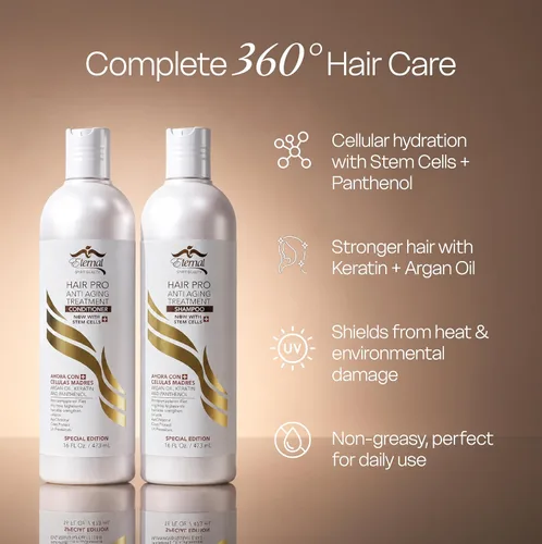 Vista 2 de Eternal Spirit Hair Pro - Paquete de champú y acondicionador, 16 onzas líquidas cada uno, edición especial, juego hidratante para el cuidado