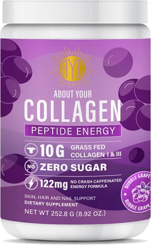 Vista 6 de Peptide Energy - Colágeno en polvo para cabello, uñas, piel, tipo I y III, cafeína para energía, vitamina C, biotina, ácido hialurónico, cero