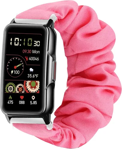 Vista 7 de Lamshaw Compatible con correas de reloj inteligente Mindrose, banda elástica de tela elástica para reloj para mujer, lindas correas de repuesto