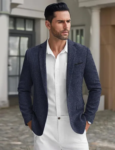 Vista 3 de COOFANDY Men's Casual Blazer Suit Jackets Slim Fit One Button Business Sport Coats