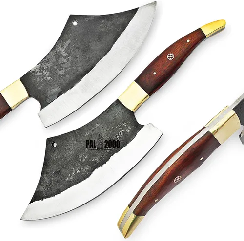Vista 2 de PAL 2000 KNIVES REG-9959 Cuchillo de carnicero hecho a mano de acero al carbono de 12 pulgadas