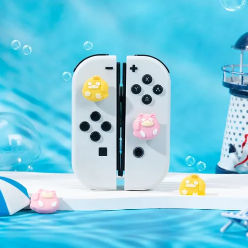 Vista 6 de WISHAVEN Lindas tapas Joycon de agarre de pulgar compatibles con Nintendo Switch Zelda, funda de silicona suave para Nintendo SwitchOLEDLite