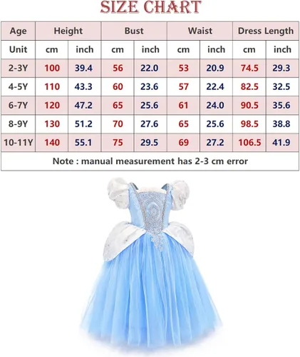 Vista 6 de TYHTYM Deluxe Princess Costumes Little Girls Dress Kids Fancy Gown Cosplay Halloween Party