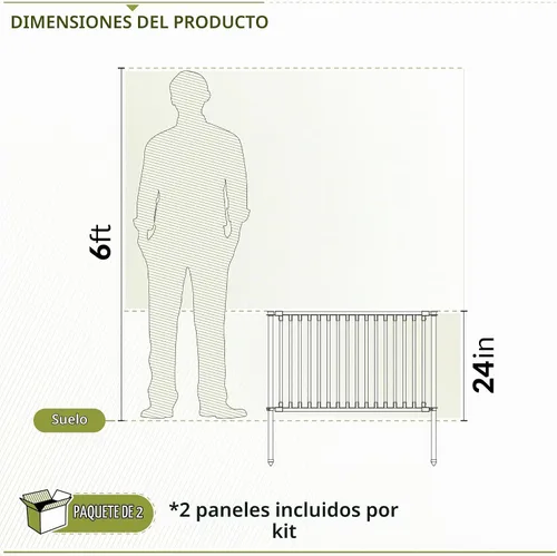 Vista 6 de Zippity - Kit de valla Zurich de 24 pulgadas, de poliacero para bricolaje, sin excavación 24"H x 36"W Poly-Steel (plano)