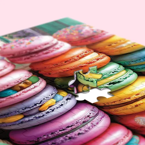 Vista 8 de Rompecabezas de 1000 piezas para adultos, rompecabezas de comida, rompecabezas de paleta de macarrón 1000 piezas, rompecabezas creativos