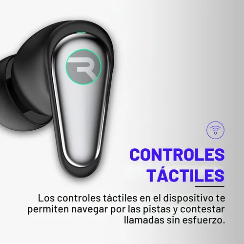 Vista 8 de Raycon Pro Earbuds inalámbricos Bluetooth + 6 micrófonos con cancelación activa de ruido híbrida, auriculares resistentes al sudor y al agua Negro