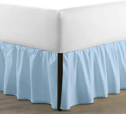 Vista 9 de SKY BEDDINGS - Falda de cama con volantes con esquinas divididas tamaño Twin con caída de 12 pulgadas, falda de cama con volantes antipolvo con Gris