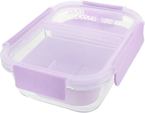 Vista 4 de Herramienta de limpieza de contenedores de vidrio de borosilicato de dos compartimentos con tapa sellable (azul ártico)