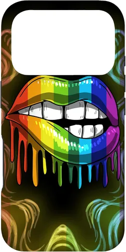 Vista 30 de Rainbow Lip Drip Lesbiana Gay Pride Bisexual Transgénero LGBT Funda para iPhone 17