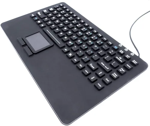 Vista 3 de Industrial Computers Inc. - Mini teclado con panel táctil IP68, resistente al agua, silicona KBSI-87-TP