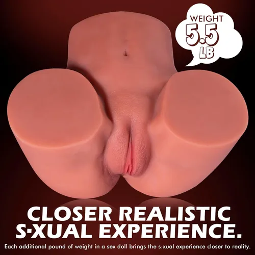 Vista 3 de Muñeca sexual masculina realista de 5.5 libras para hombres, juguetes sexuales masculinos para hombres, muñeca sexual marrón, culo grande, juguete