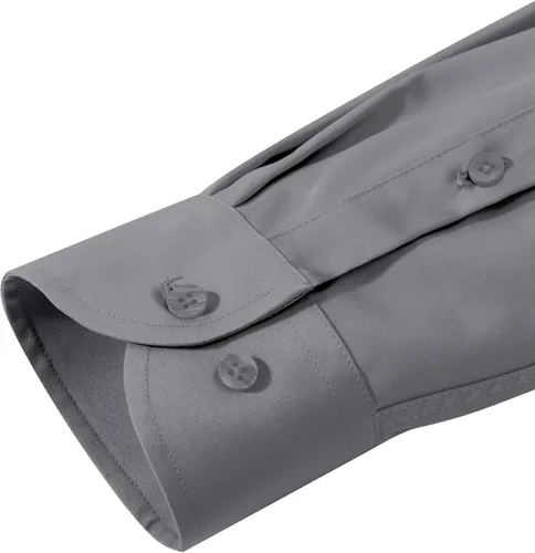 Vista 17 de Alimens & Gentle Camisas de vestir para hombre, manga larga, elásticas, sin arrugas, con botones