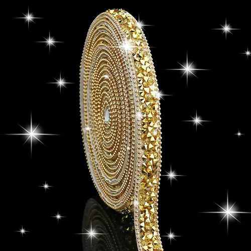 Vista 39 de Dowarm Cinta autoadhesiva de diamantes de imitación plateados, tiras brillantes para manualidades, decoración de bodas, 0.4 pulgadas de ancho