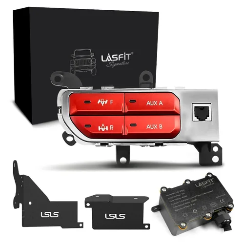 Vista 10 de LASFIT Kit de banco de interruptores auxiliares, panel de interruptor auxiliar Plug & Play estilo OEM, tablero de 4 botones 4 x 30 A para Wrangler