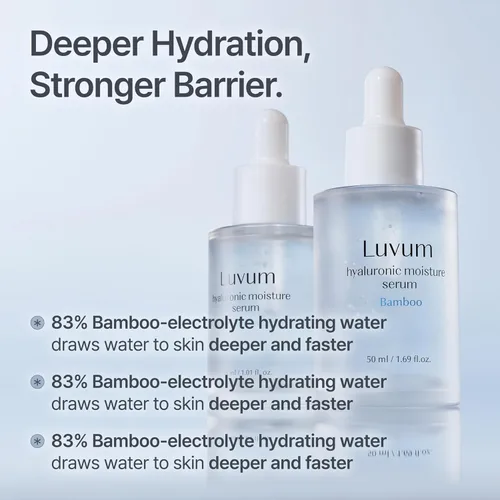 Vista 5 de Luvum Suero de humedad hialurónico de bambú, extracto de bambú, ácido hialurónico, 1.01 fl. oz