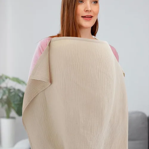 Vista 6 de Funda de lactancia con correa de hombro ajustable para lactancia materna, transpirable, suave algodón, discreta, cubierta de privacidad para madres