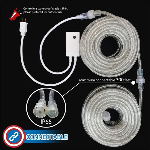 Vista 6 de Russell Decor Cuerda de luces LED con controlador regulable de 4 niveles para Navidad, 4 de julio, Día de los Caídos, decoración de vacaciones