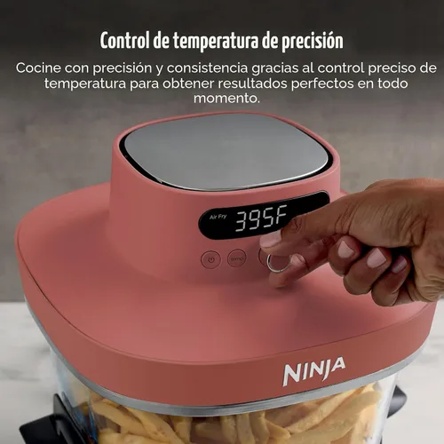 Vista 4 de Ninja Crispi Pro - Freidora de aire de vidrio 6 en 1 Recipientes y tapas de 450 °F, no tóxico, de 6 cuartos y 2.5 cuartos de galón Microondas