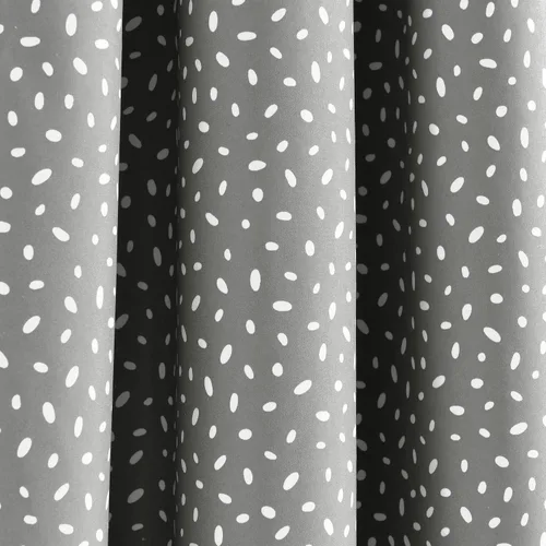 Vista 3 de Lush Decor Pixie Fox Geo - Panel de cortina opaca para ventana, panel individual, 52 pulgadas de ancho x 84 pulgadas de largo, gris oscuro, cortinas
